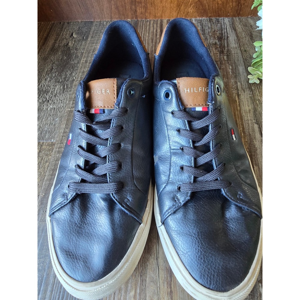 Tommy Hilfiger Men's Navy Leather Low Top Sneakers Casual Shoes Size US 7 EUR 39 - Picture 6 of 12